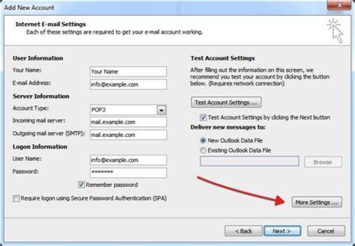 How do I configure Outlook 2010 for POP3?