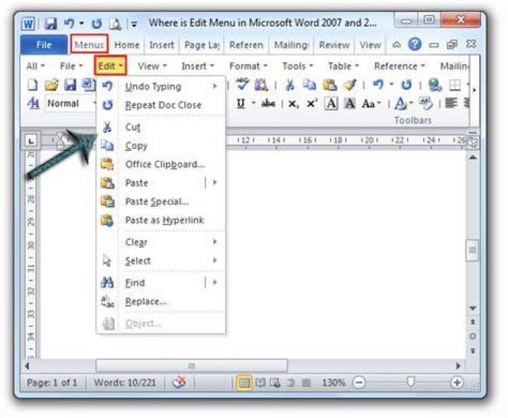 How do I fix the menu bar in Word 2007?