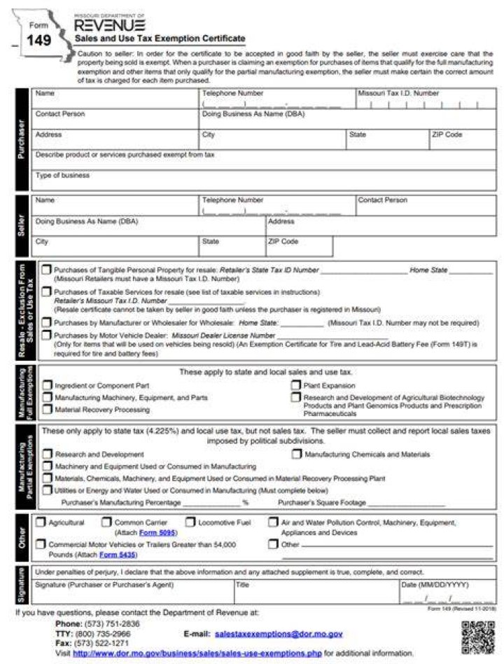 How do I get a sales tax exemption in Missouri?