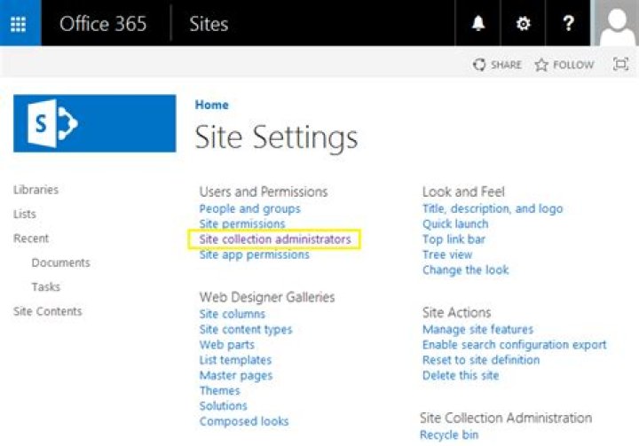 How do I get a site collection administrator in PowerShell?