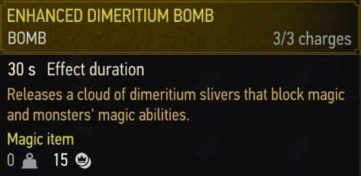 How do I get Dimeritium bombs Witcher 3?