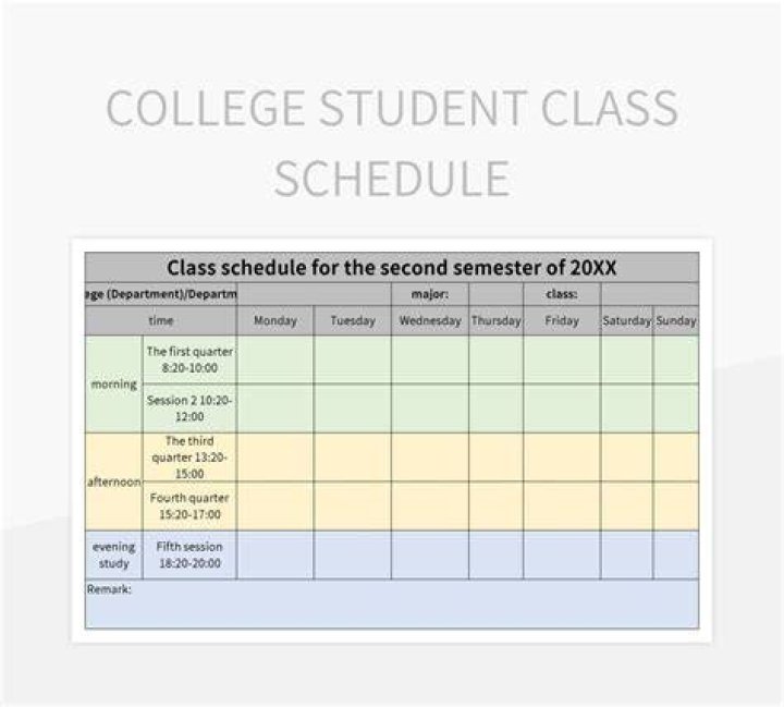 How do I make a class schedule in Excel?