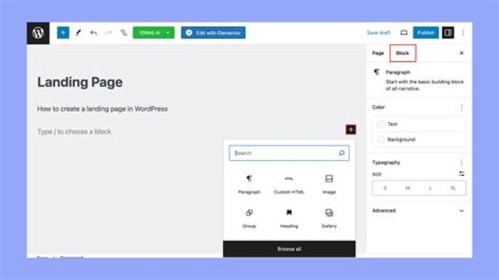 How do I make a page a landing page in WordPress?