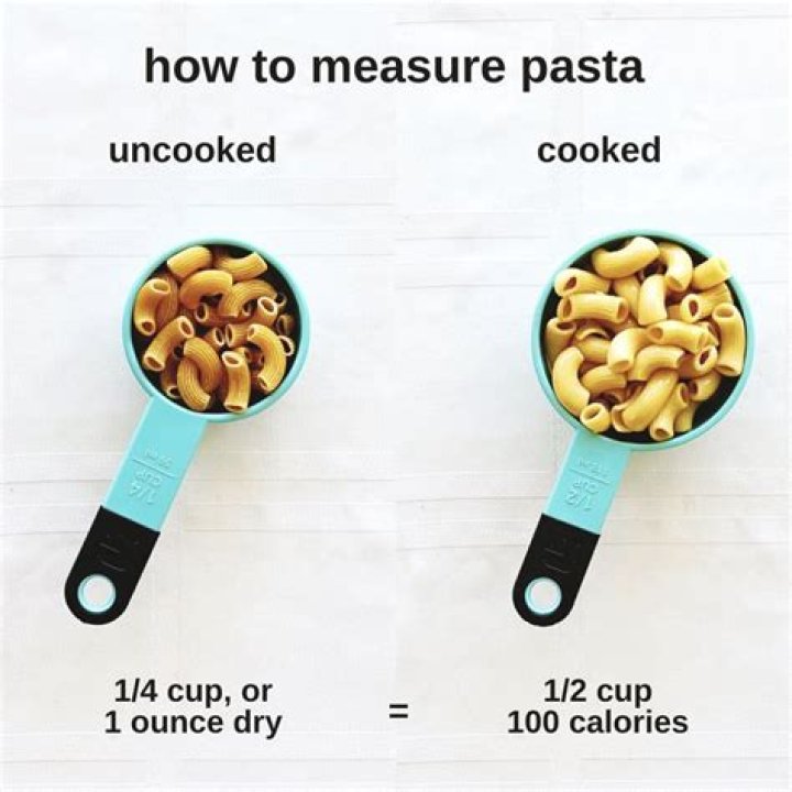 How do I measure a cup of uncooked pasta?
