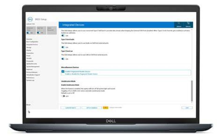 How do I turn on my fingerprint reader on my Dell?