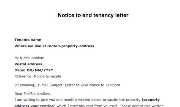How do I write a notice to end a tenancy agreement?