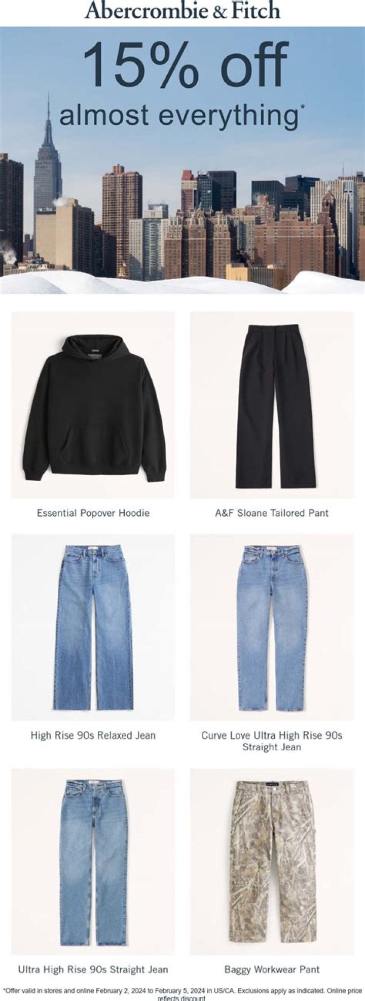 How do you get 15% off Abercrombie?