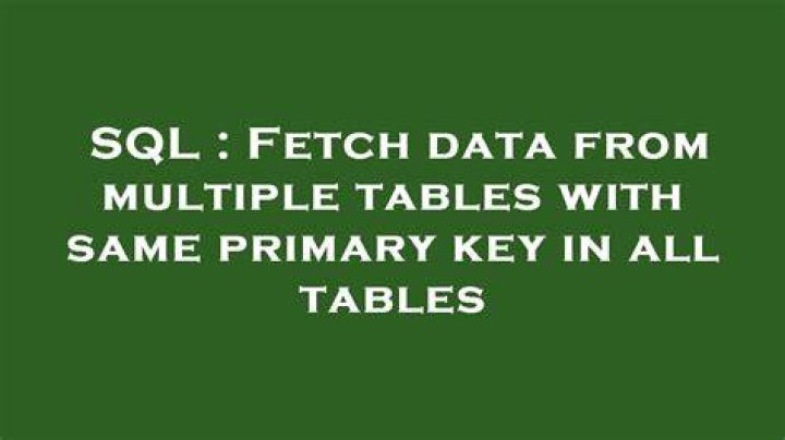 How fetch data from multiple tables in SQL?
