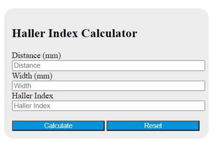 How is CT Haller index calculated?