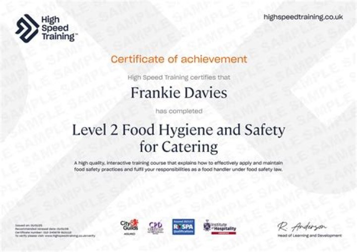 How long does a Level 2 Food Hygiene course take?