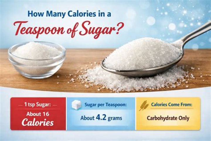 How many calories are provided by 1 teaspoon of sugar?