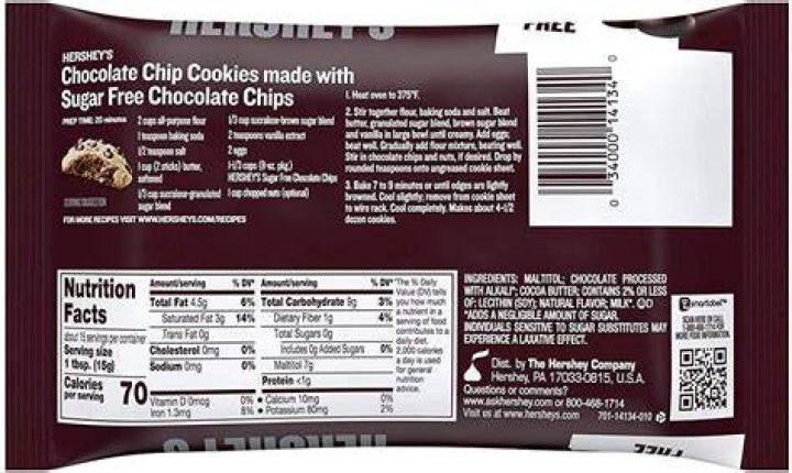 How many carbs does chocolate chips have?
