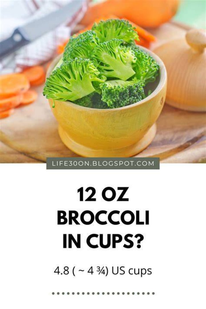 How many cups of broccoli is 8 oz?