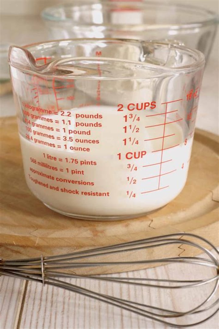 How much is a cup of milk in cooking?