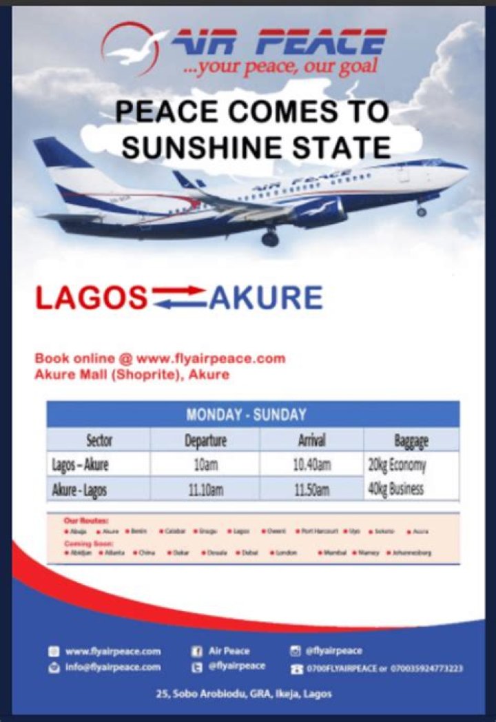 How much is flight from Akure to Lagos?