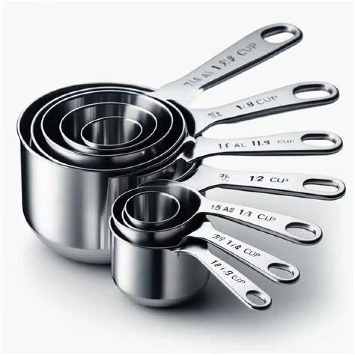 What are the 4 common size dry measuring cups?