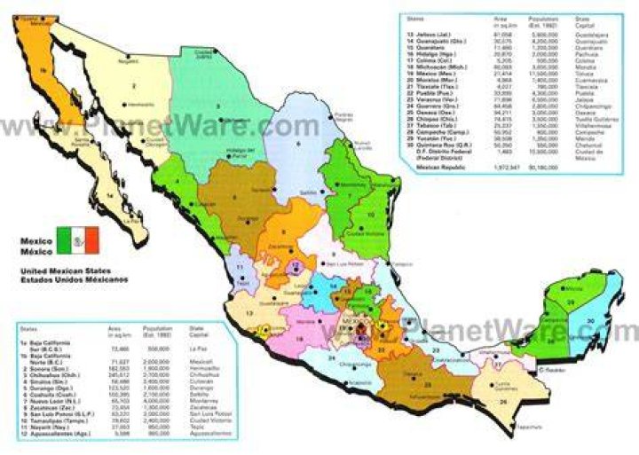 What are the area codes in Mexico?