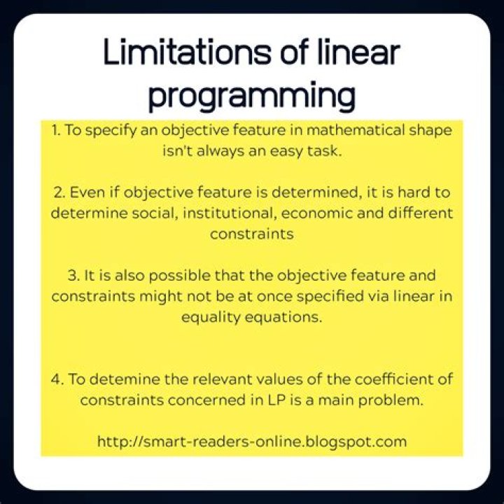 What are the major assumptions and limitations of linear programming?