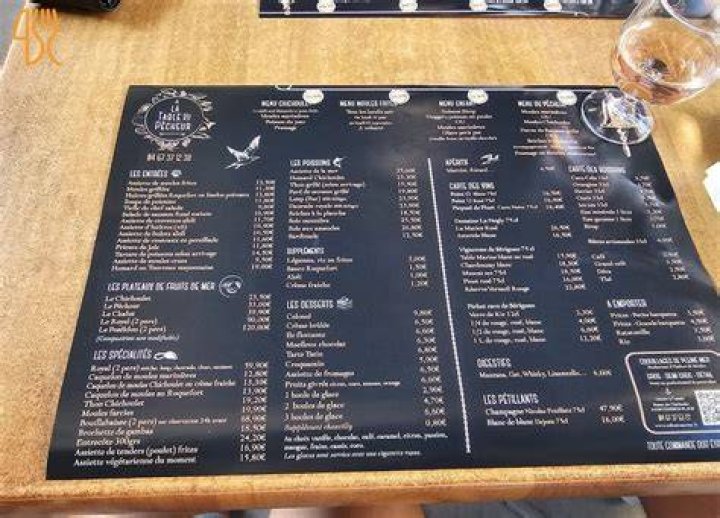What are the sequence of table for a la carte?