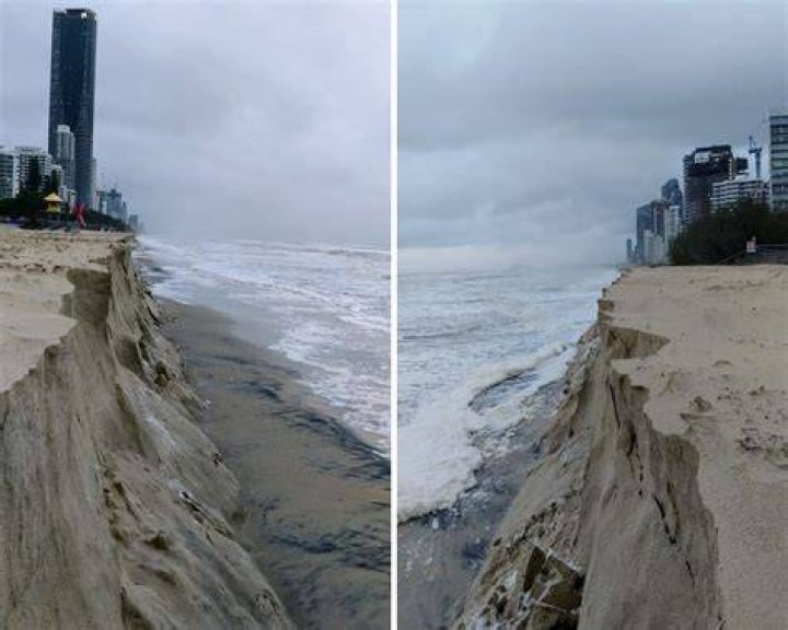 What beaches are affected by erosion?