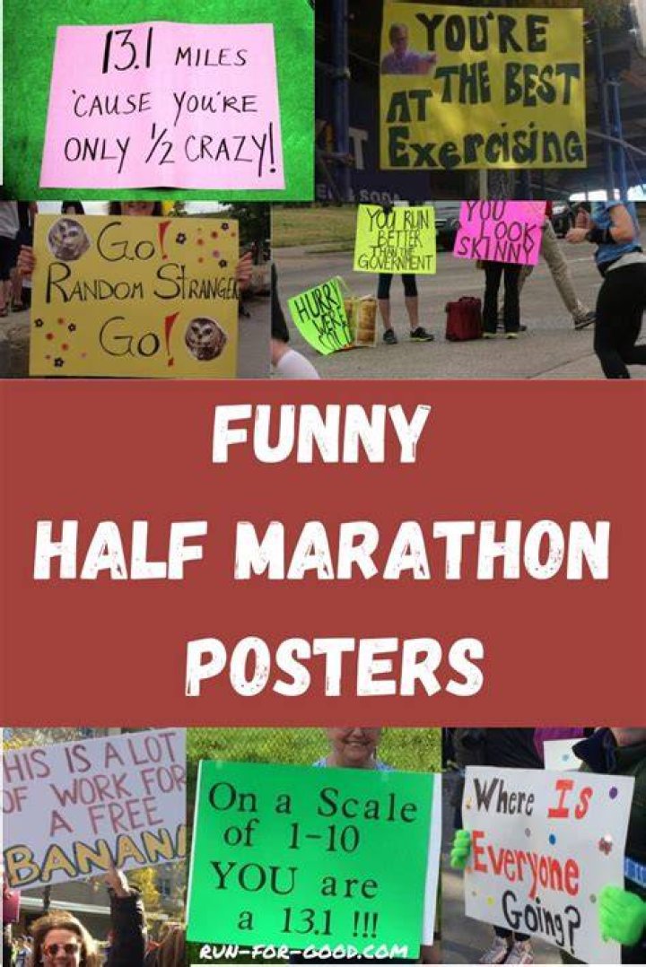 What do you write on a marathon poster?