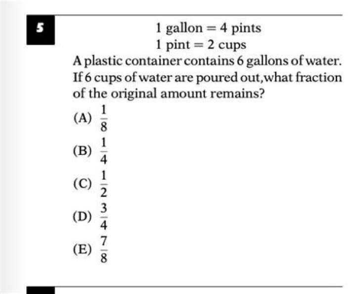 What fraction of 3 pints is 1 gallon?