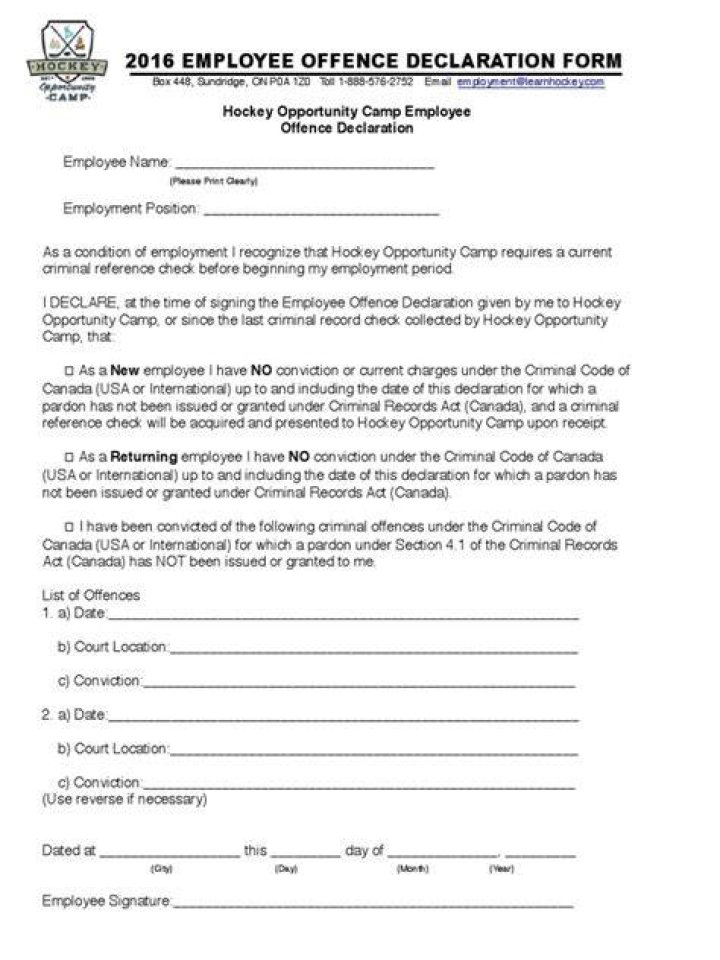 What is an Offence declaration?