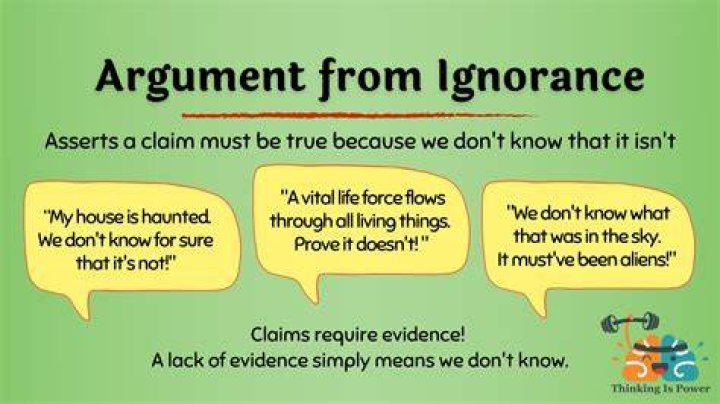 What is the argument from ignorance fallacy?