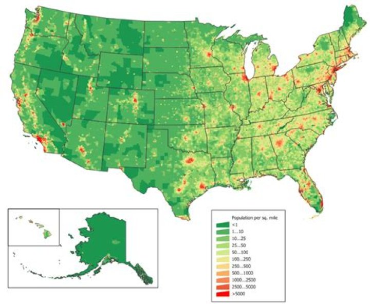 What is the population per square mile in Nevada?