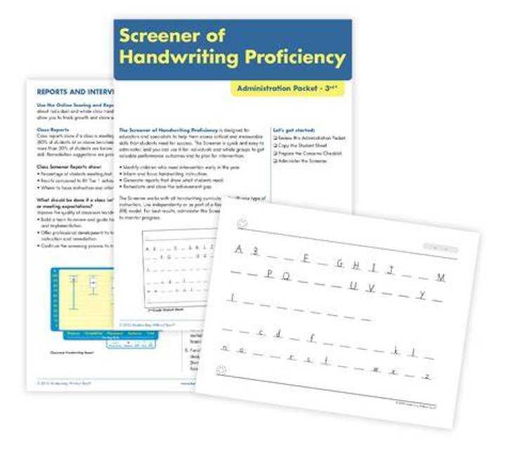What is the screener of handwriting proficiency?