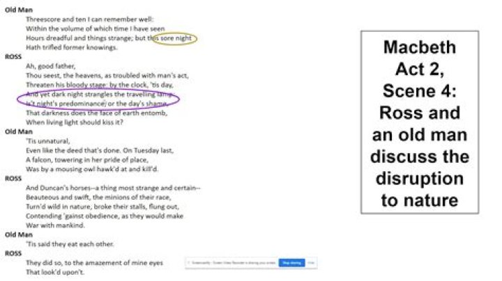 What is the significance of Act 2 Scene 4 in Macbeth?
