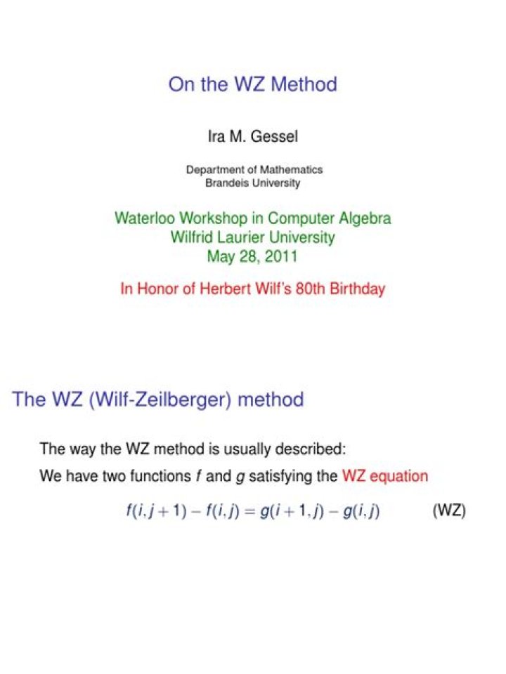 What is the WZ method?