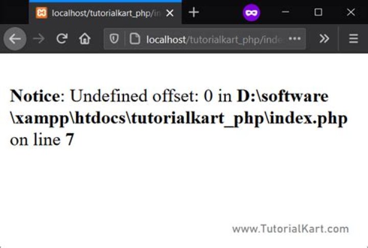 What is undefined offset 1?