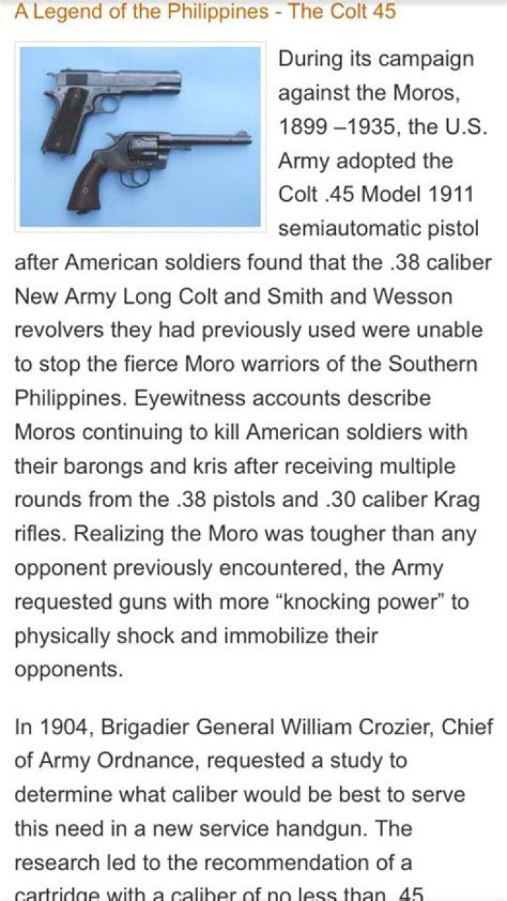 When was 45 caliber invented?