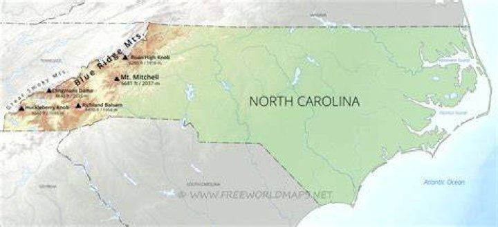 Where are the Appalachian Mountains located in North Carolina?