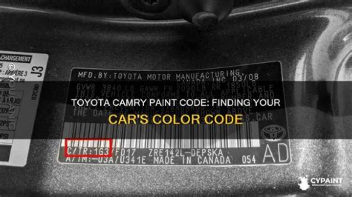 Where is the paint code on a 2015 Toyota Camry?