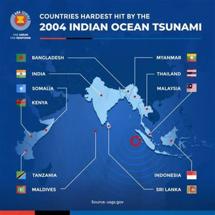 Which countries were most affected by the 2004 tsunami?