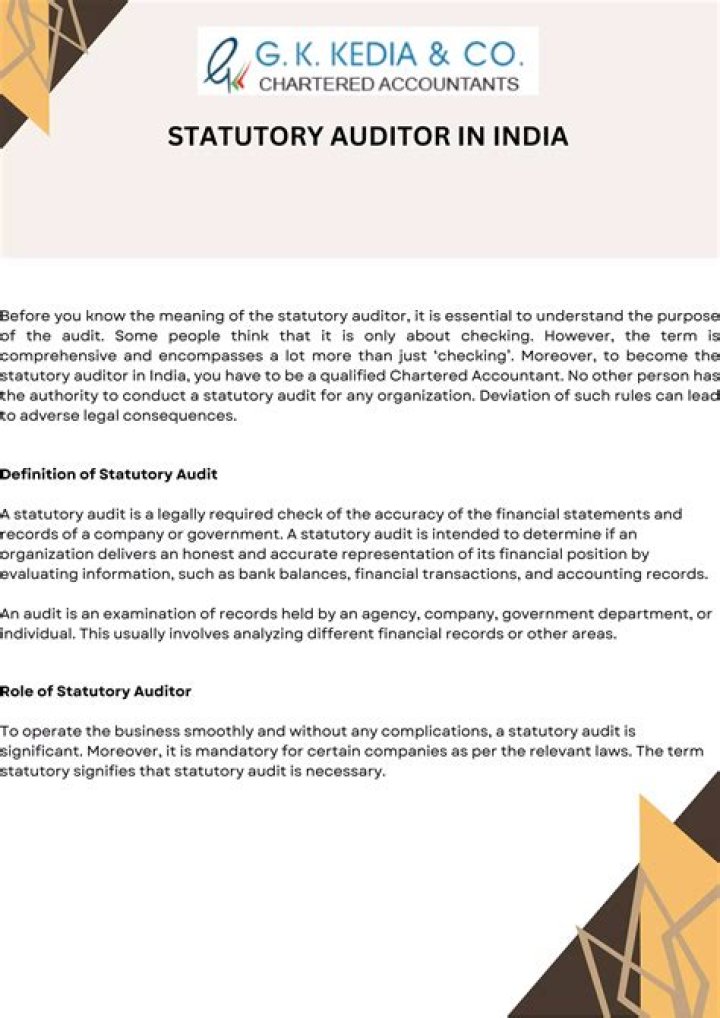 Who can be a statutory auditor?