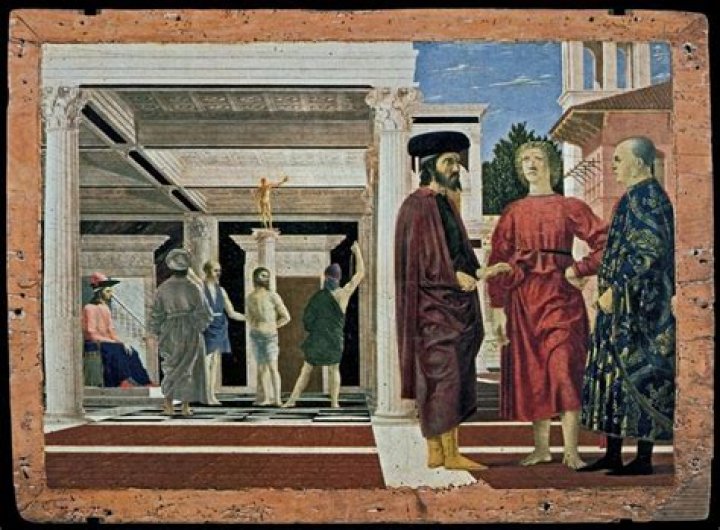 Who is being beaten in Piero della Francesca painting the flagellation?